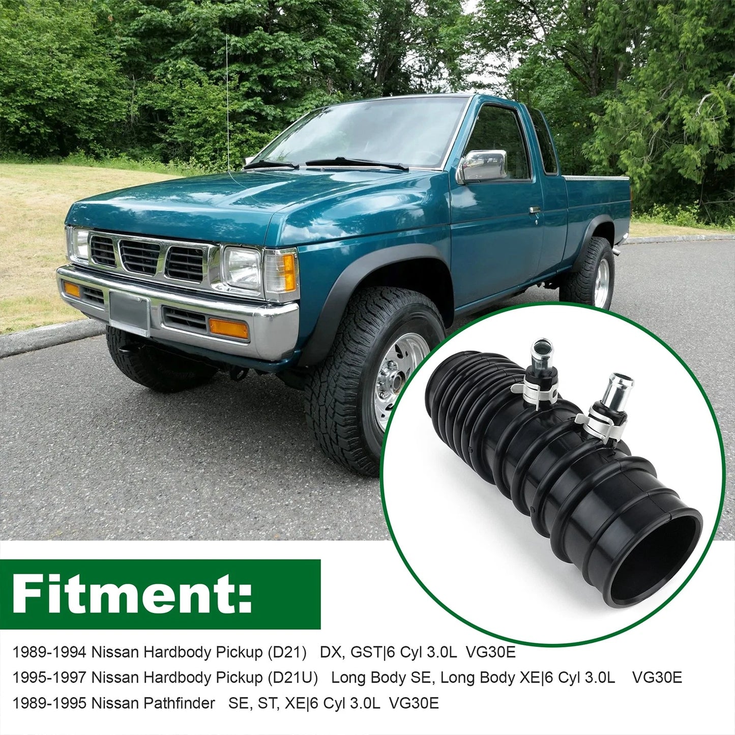 16577-88G00 Air Intake Hose For Nissan Hardbody Pickup D21 89-94 3.0L V6 Engine