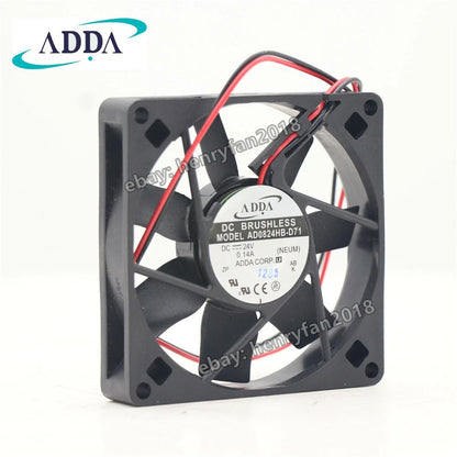ADDA Fan AD0824HB-D71 Axial Fan 24VDC 0.14A 80*80*15MM 2-wire Slient Cooling Fan