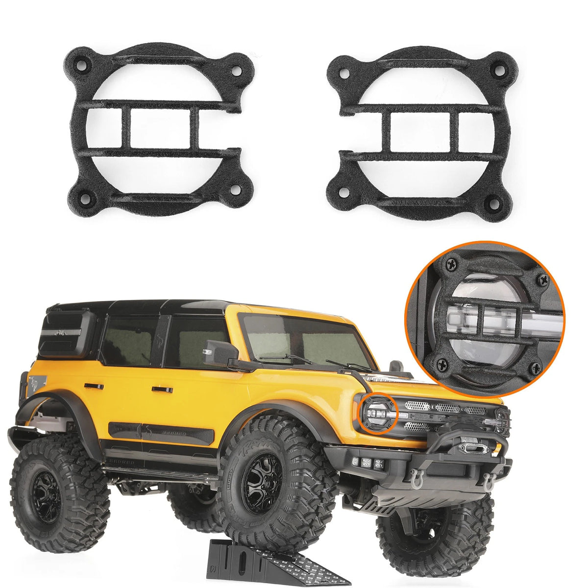 Front Headlight Lamp Cover W/ Screws for Traxxas TRX-4 2021 Ford Bronco 1/10 RC