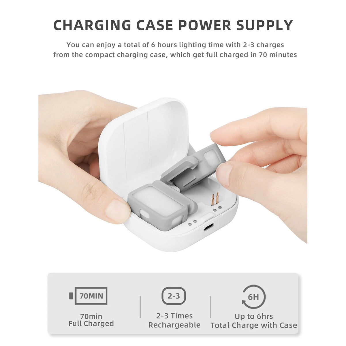 3000-6500k LED Fill Light+Charging Case For DJI OM 5 4 Handheld Stabilizer