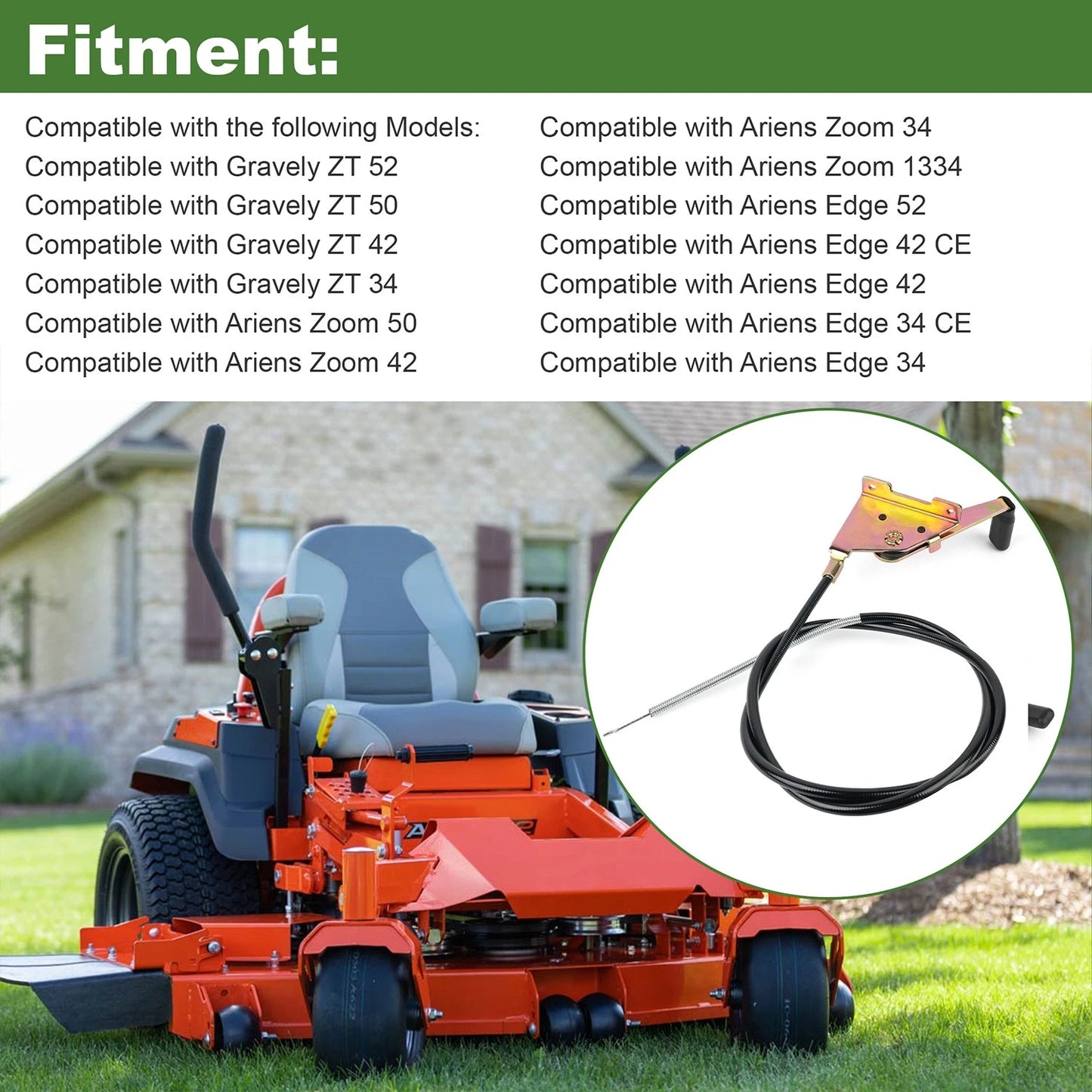 06900416 Throttle Cable For Gravely ZT 34 42 50 & Ariens Edge/Zoom Series Mowers