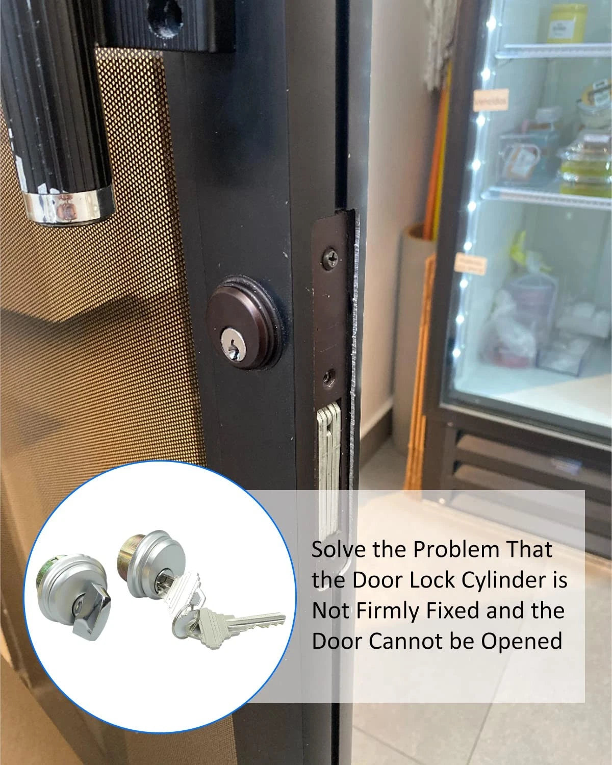 Storefront Door Lock Mortise Commercial Keys & Thumbturn, Silver