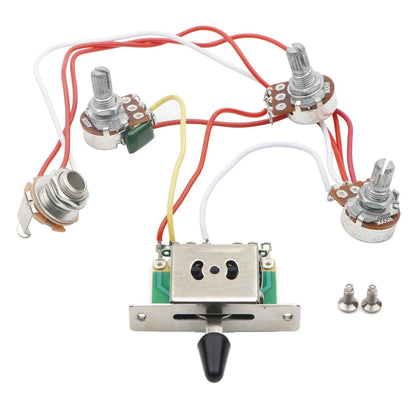 JIUWU Strat Guitar Wiring Harness Prewired 3X 500k Pots 1 Volume Random color