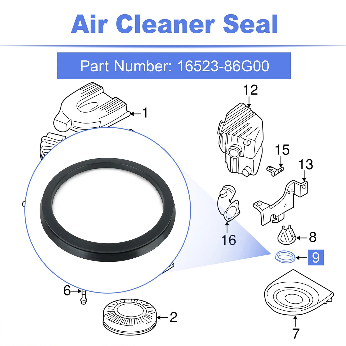 For Nissan D21/D21U 2.4L Engine Air Filter Cover Seal 16523-86G00 Hardbody