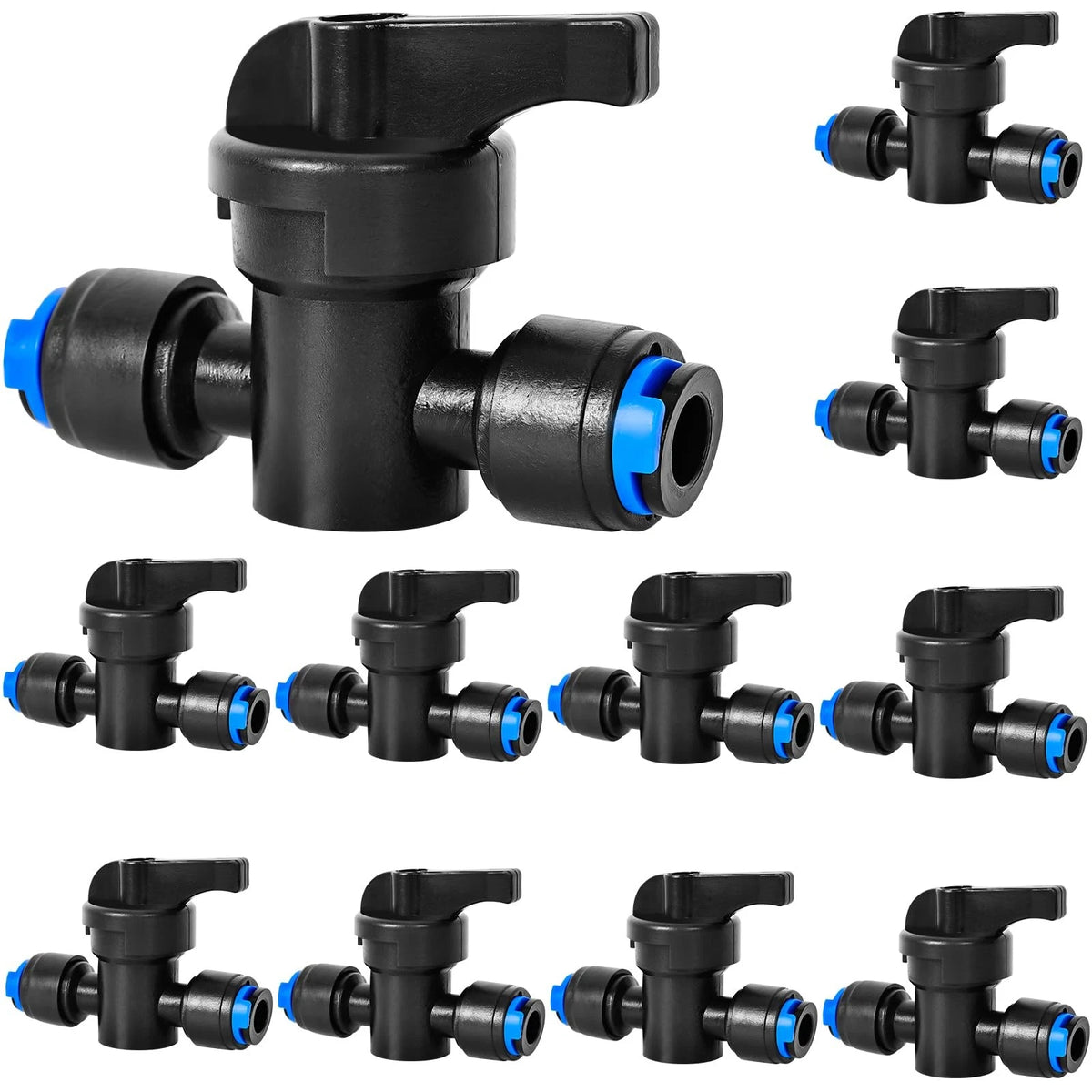 10 Pack 1/4" Drip 2.66 cubic inches, Irrigation Shut Off Valve