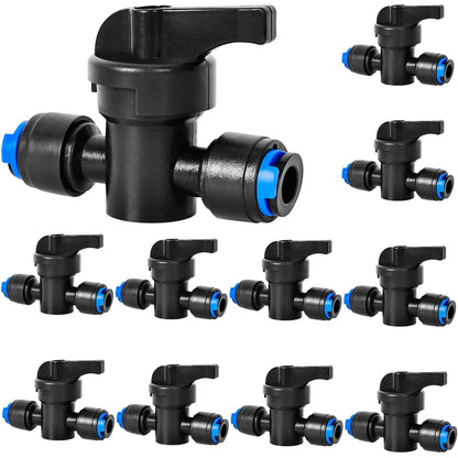 10 Pack 1/4" Drip 2.66 cubic inches, Irrigation Shut Off Valve