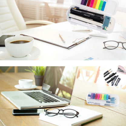 123 Pcs Office Supplies Kit with Desk Organizers, Stationery Clear