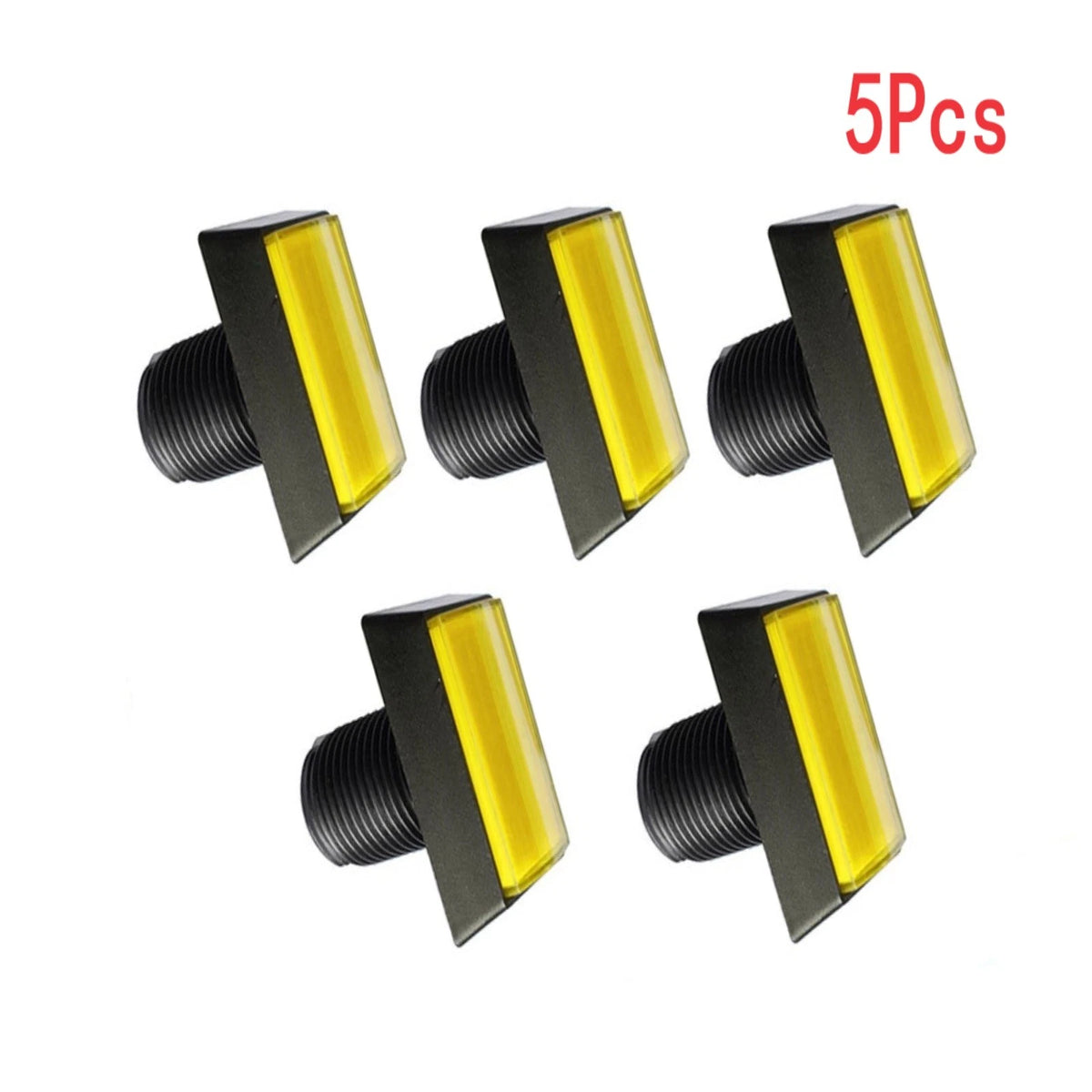 5Pcs Arcade Square Rectangle Buttons LED Push Illumilated w/ Microswitch w