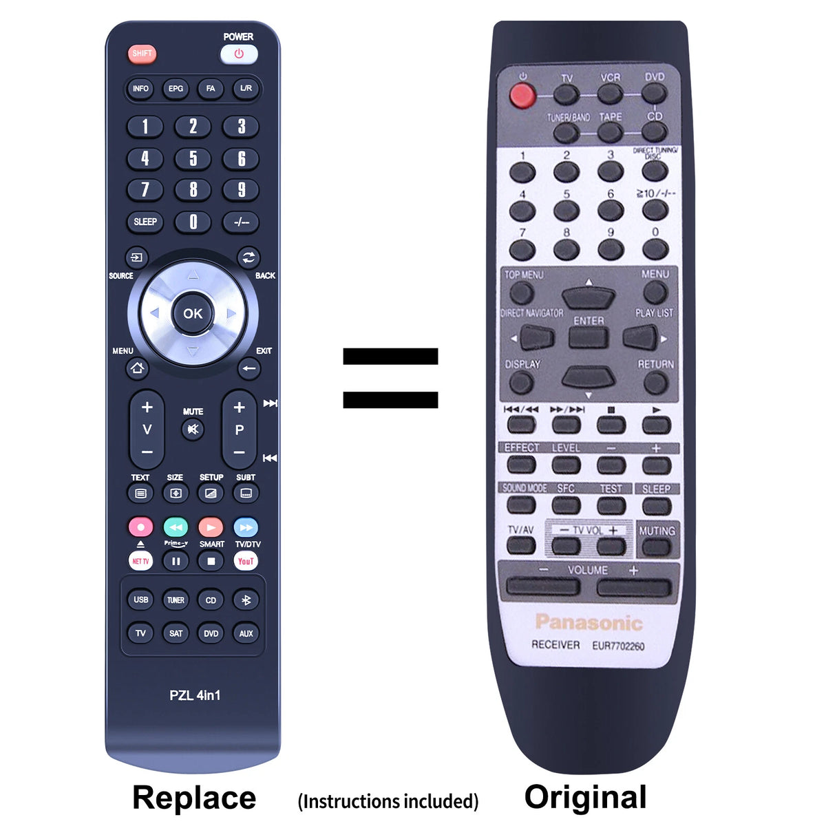 EUR7702260 Replace Remote Control For Panasonic SA-HE75 SA-HE7 SA-HE70