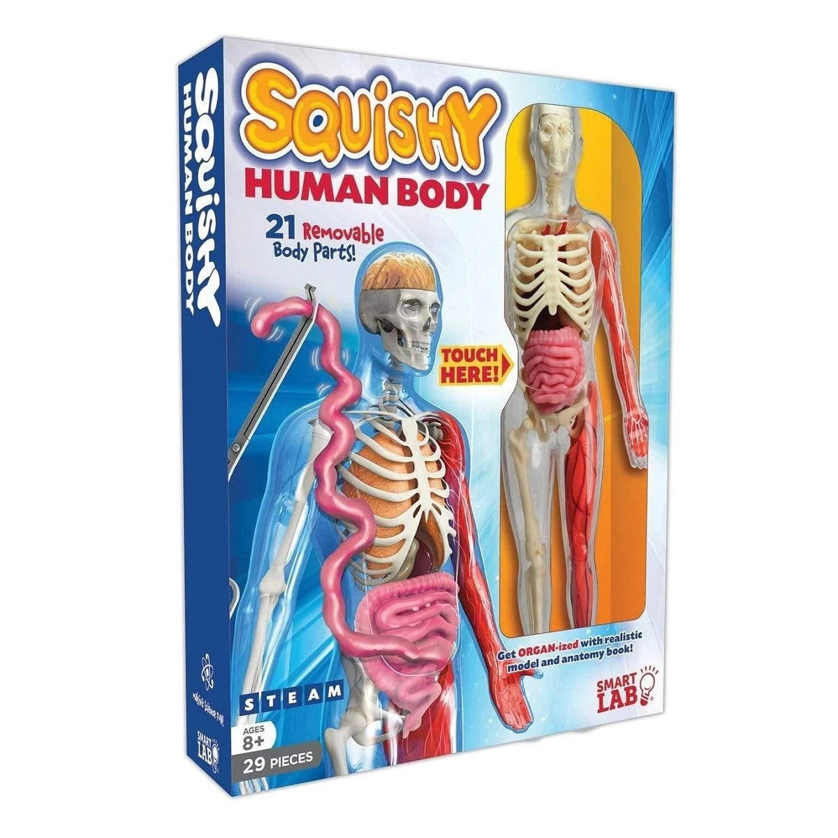 SMARTLAB Toys Squishy Human Body with 21 Removable Standard, Multicolor
