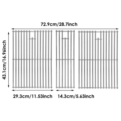 Grill Grate for Nexgrill 720-0882A Replacement Parts, 17"D x 28 1/2"W, SLIVER