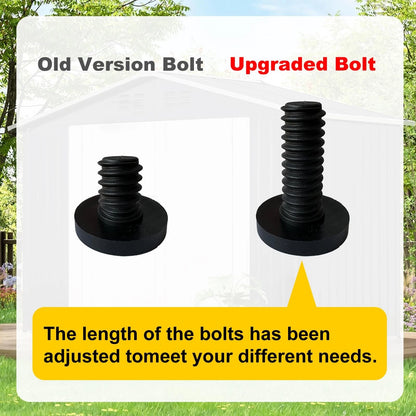 20 PCS Long Bolts Compatible with Suncast Storage Sheds 1/4 in, Black