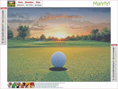 MaiYiYi 5D Golf Diamond Painting Art Kits, 16x12 inches 40x30 cm, Clear
