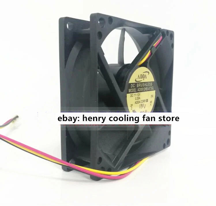 For ADDA AD0812HB-A73GL DC 12V 0.25A 80*80*25mm 36CFM 3pin Case cooling fan
