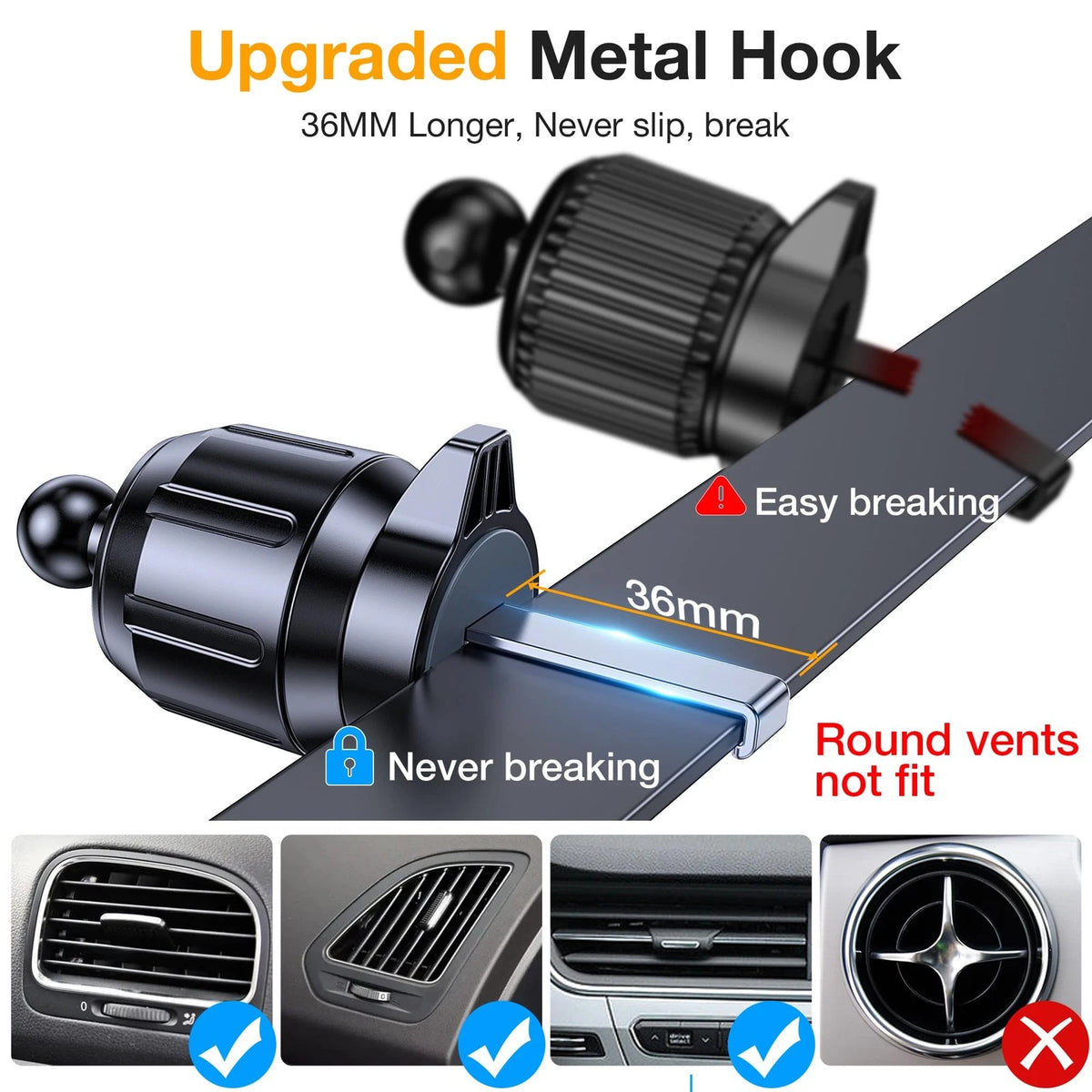 Phone Holders for Your Car Holder Mount【Super Suction】Cell Dark Black