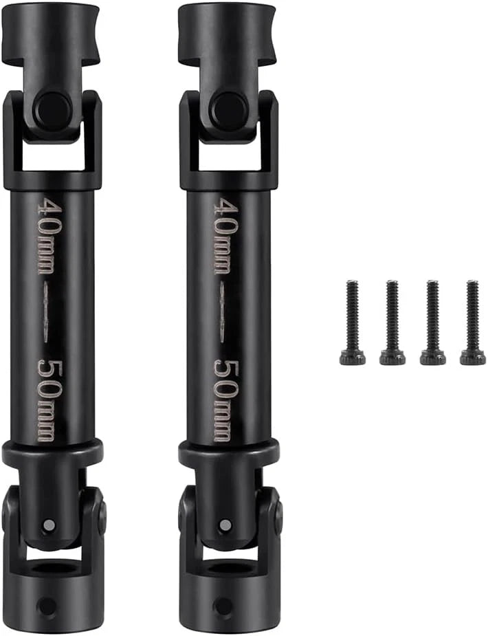 MORLORDY 2Pcs Steel Drive Shafts 40-50MM Center Driveshafts for 1/24 FMS...