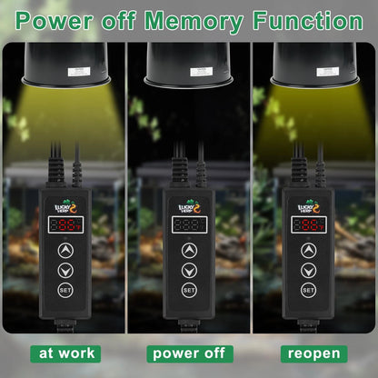 LUCKY HERP Reptile Dimming Thermostat, PID Heat Lamp Temperature Controller...
