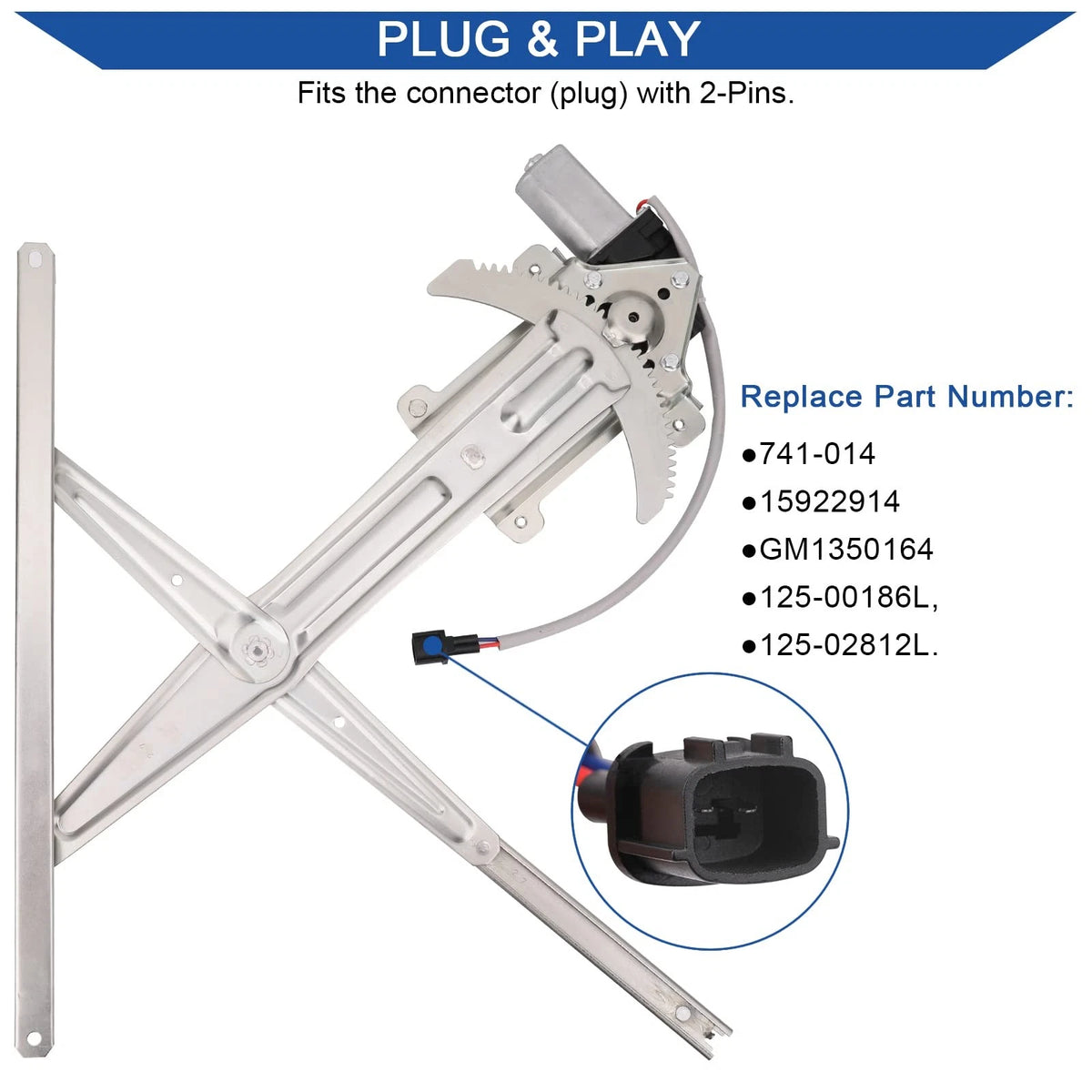 Obaee Front Driver Side Power Window Lift Regulator Left