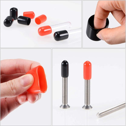 uxcell 50pcs Round Rubber End Caps 1/8" 3/16" 1/4" 5/16" 3/8" Black