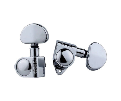 Guyker Guitar Machine Heads (3L + 3R Handed) – 1:21 Sealed Tuners Chrome