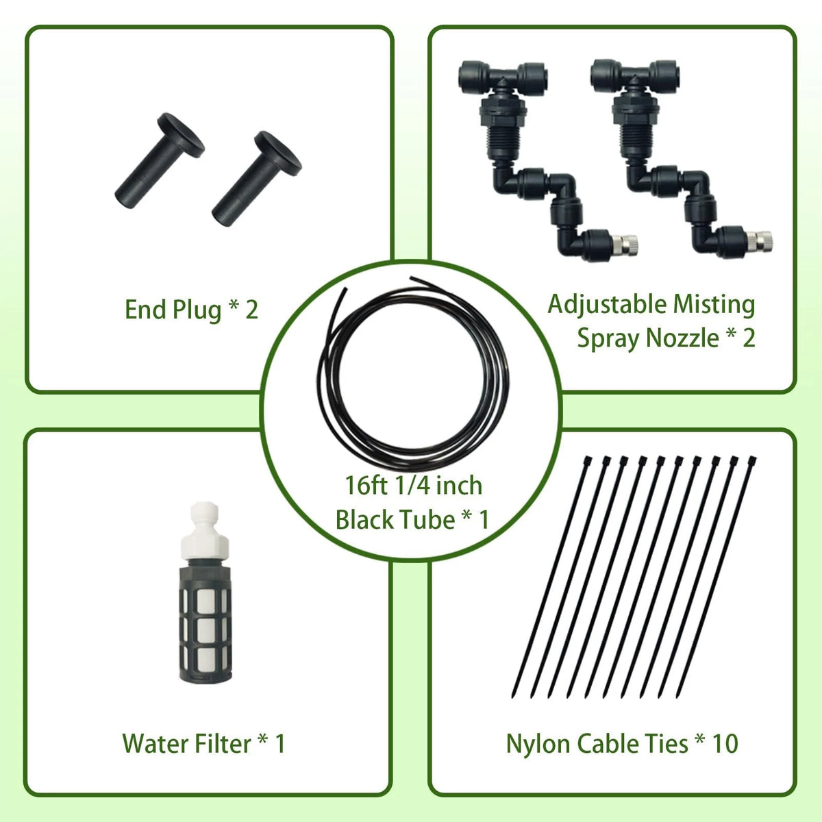 Eadabok Reptile Terrariums Misting Accessories 2PCS Single Nozzles, Black