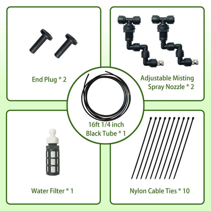 Eadabok Reptile Terrariums Misting Accessories 2PCS Single Nozzles, Black