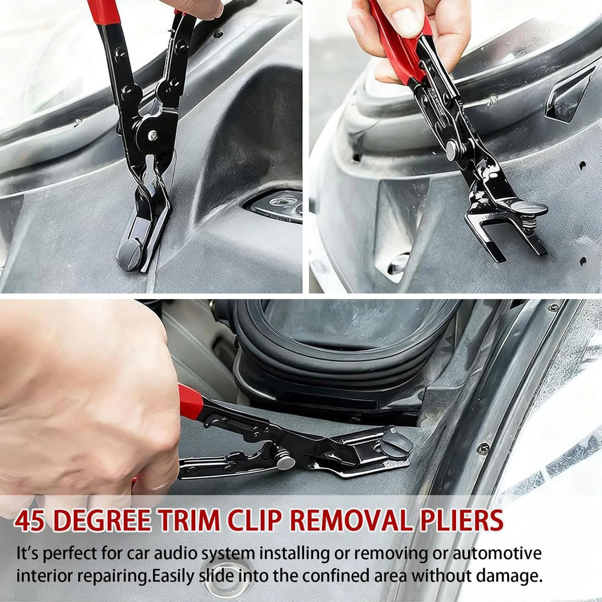 LUOWPZI 5-Piece Automotive Electrical Disconnect Pliers Kit, Fuel 5 Pcs, Red