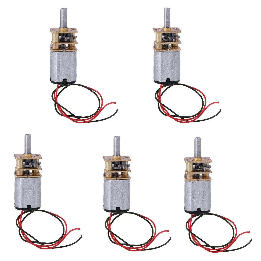 5Pcs N20 Gear Motor Slow Speed Full Metal Mini Gearbox Reducer Toy 60RPM DC 3-6V