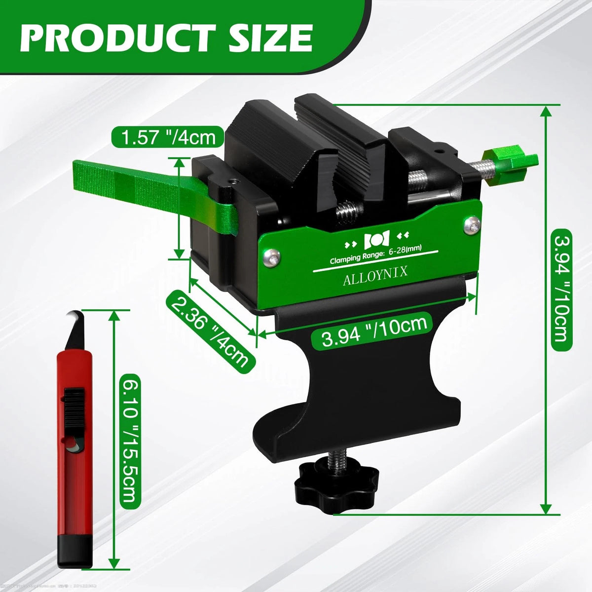 ALLOYNIX Golf Club Regripping Kit 2.0 No Drill Vise Clamp with 3mm Green