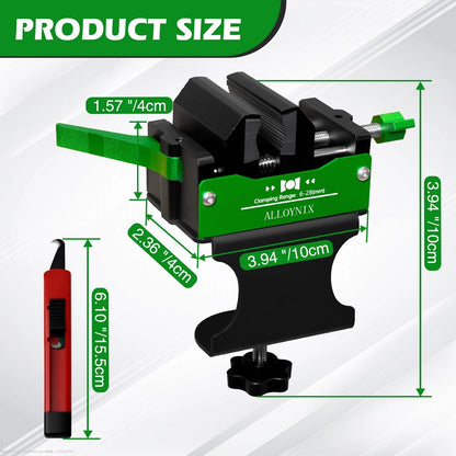 ALLOYNIX Golf Club Regripping Kit 2.0 No Drill Vise Clamp with 3mm Green