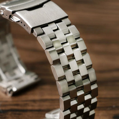 Silver 22mm Width Watch Band Strap Bracelet Link Solid Watchband Replacement.