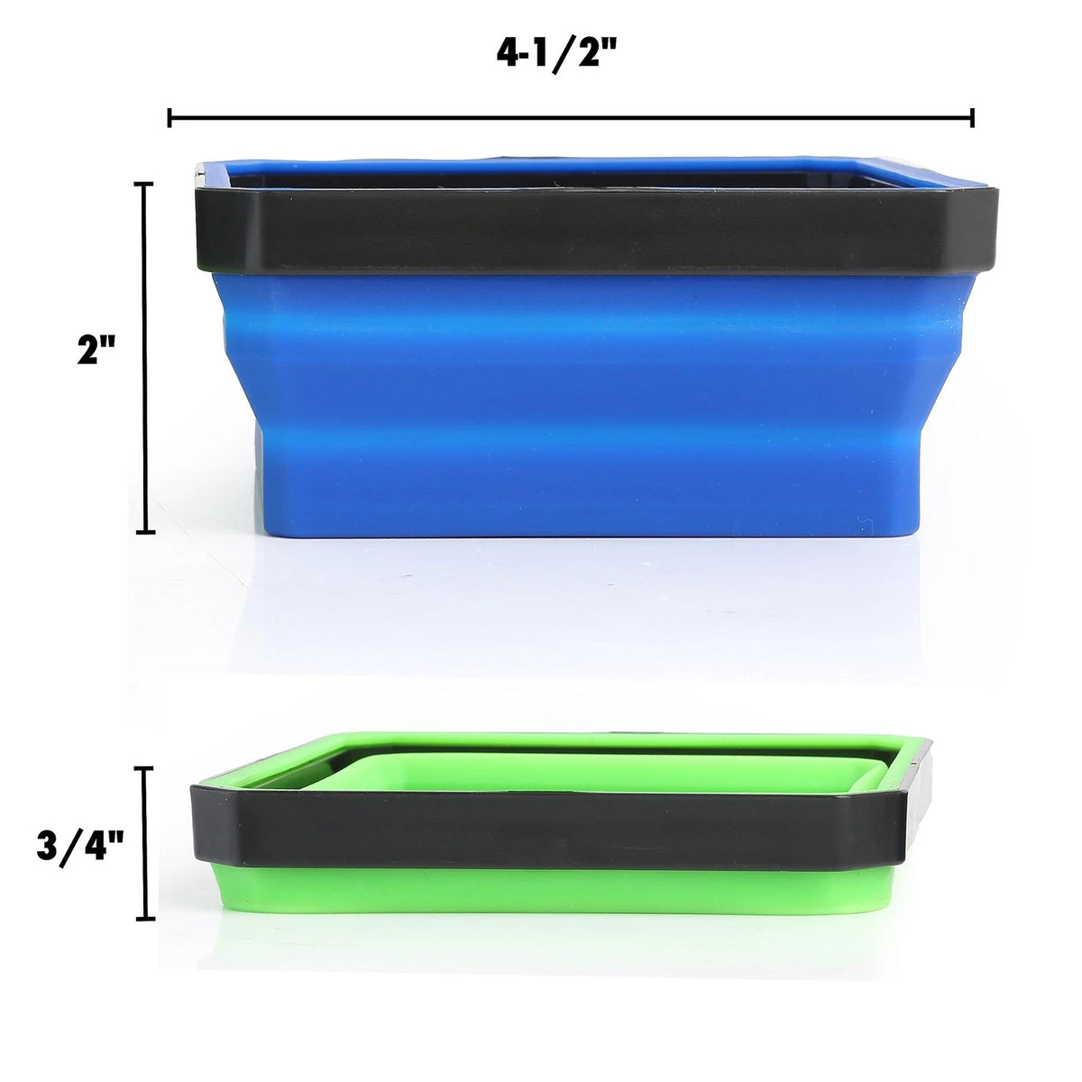 OEMTOOLS 26547 Magnetic Foldable Tray, 2 Pack, Small, Blue and Green
