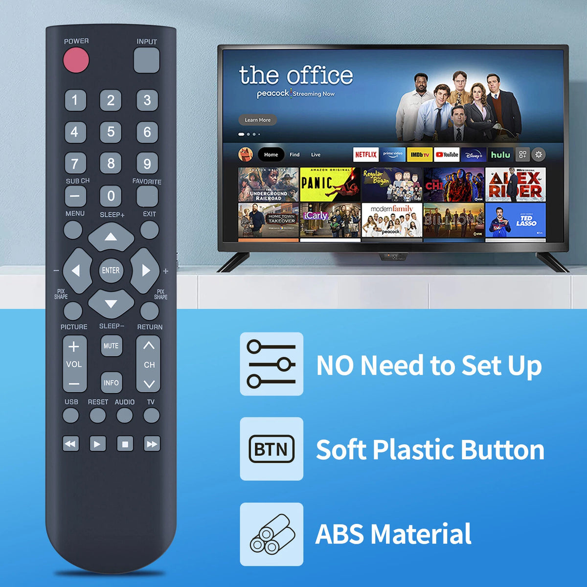 RC200NS00 For Sanyo TV Remote Control DP32D53M DP42D24 DP50747 DP553120