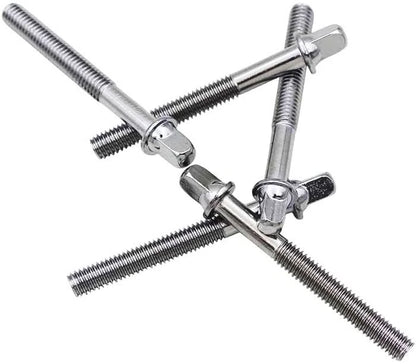 TUOREN Drum Set Hardware 12-Pack Stainless Steel Tight M6 x60mm, silver