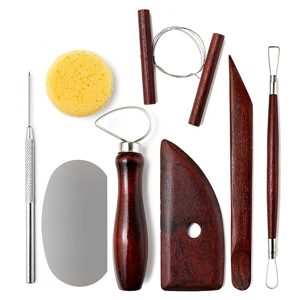 LINPHCEY 8-Piece Clay Sculpting Tools Set Perfect for Polymer RED WOOD - 8PCS