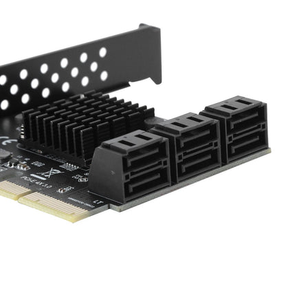 PCI-E To 6 Ports SATA 3.0 Controller Expansion Card Adapter 6Gbps For PC