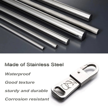 Zpsolution Stainless Steel Zipper Pulls - More 1.5" x 0.5", Black & Silver