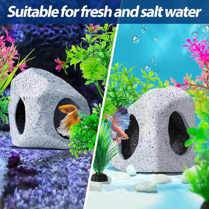 CousDUoBe 10Pcs Aquarium Hideaway Rock Cave Fish Tank Decorations 10 Pack