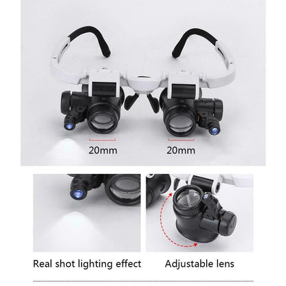 LED 8X 15X 23X Adjustable Magnifier Grass Eye Loupe Lens Jewelry Watch Repair