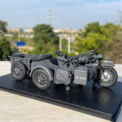 1/24 Scale Plastic German WWII R75 Panzerfaust 30 Motorcycle Model Toy For Kids