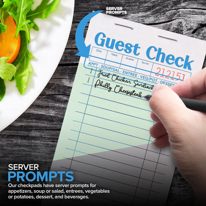 Stock Your Home Green Guest Check Books for Servers (10 Pack) 10 Pack,