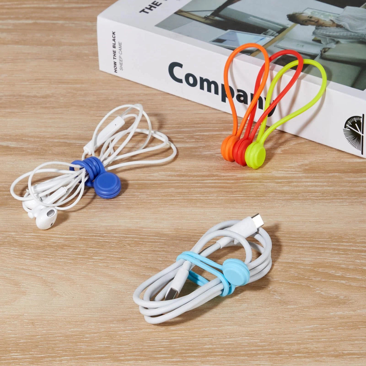 Magnetic Cable Ties 10 PCS Reusable Organizers 10cm x 1.2cm, Multicolor