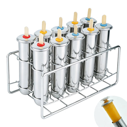 Stainless Steel Popsicle Molds, Set of 10 Metal Ice 10, 10