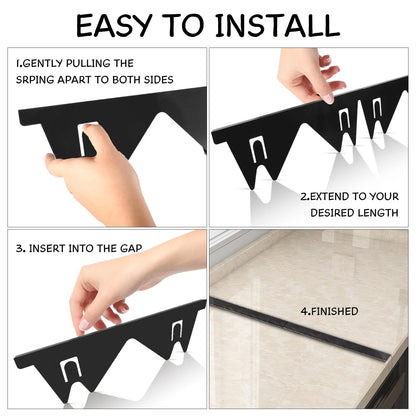 Stainless Steel Stove Gap Covers (2PCS), Filler for Kitchen Black