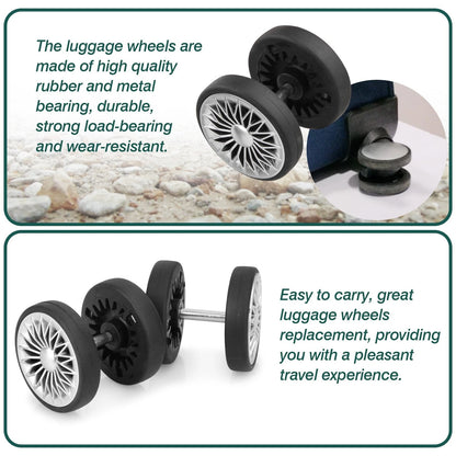 Ech.Apr Luggage Wheels Replacement OD 55mm, 8 Pcs Suitcase Grey