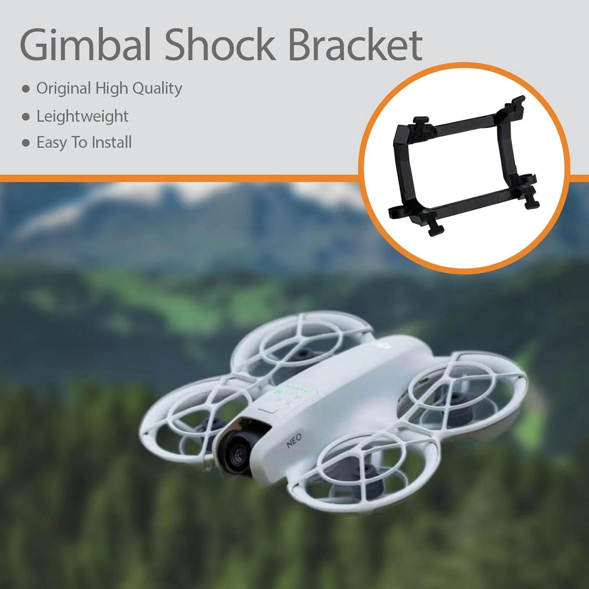 Gimbal Shock Absorber Bracket Replacement for DJI Neo, Vibration Black