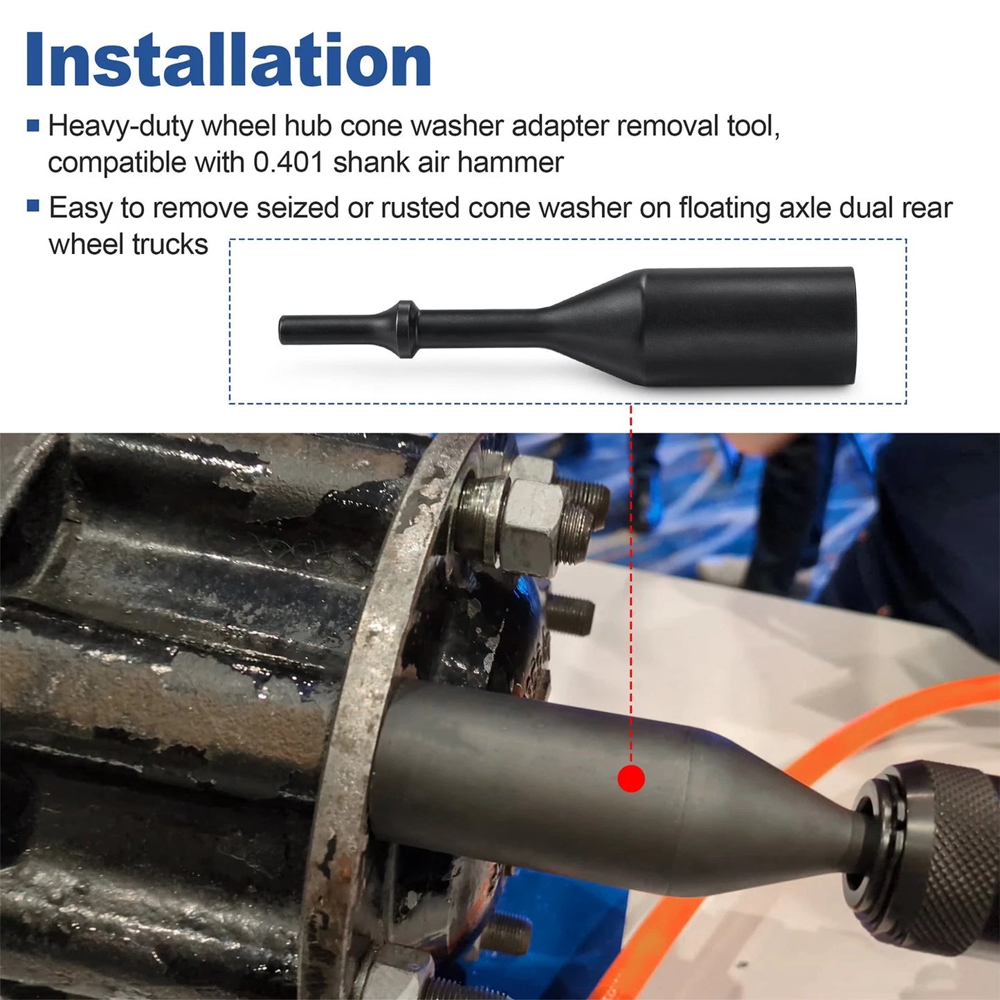 Wheel Hub Cone Washer Removal Adapter Extraction Tool Fits Heavy-Duty Truck