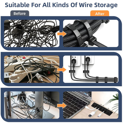 319pcs Cable Management Organizer Kit, Desk Cord Organizer, 98 Adhesive Black