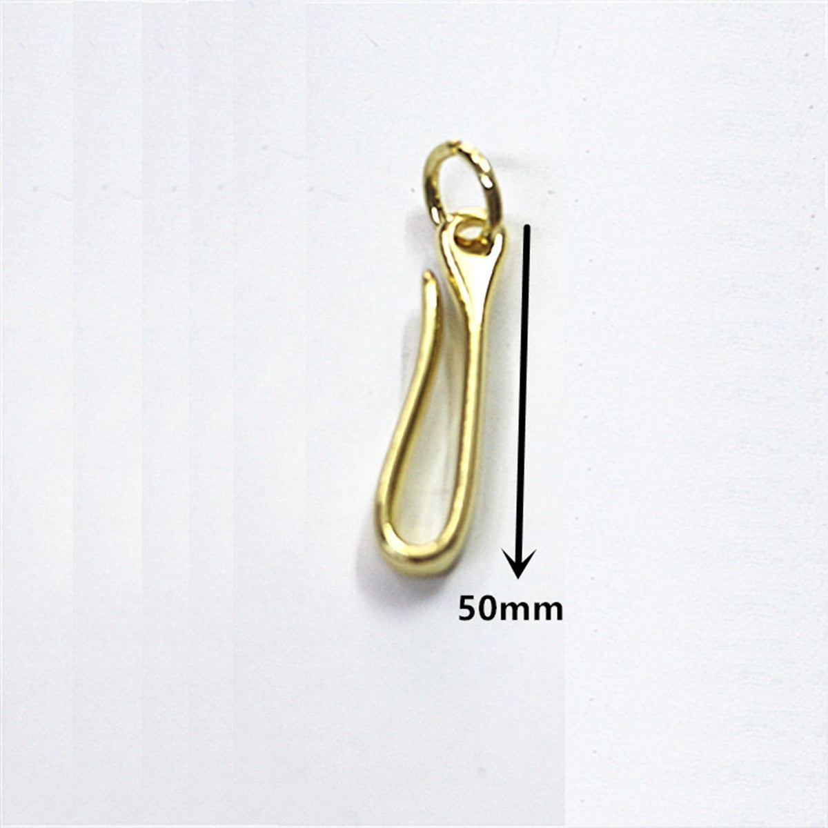 2Pcs S Retro Solid Brass KeyChain Key Ring Belt U Hook Wallet Chain Fish Hook h