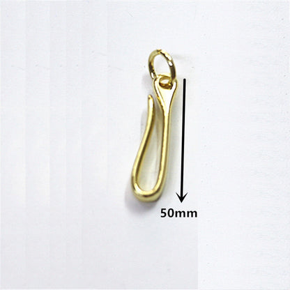 2Pcs S Retro Solid Brass KeyChain Key Ring Belt U Hook Wallet Chain Fish Hook h